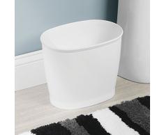 InterDesign Kent Bathware, Cestino Rifiuti Ovale per Bagno, Cucina, Ufficio - Bianco