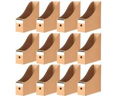 KAHEIGN 12 Pezzi Portariviste, 26cm x 9cm Portariviste in Cartone Kraft Scatola per Documenti di Cancelleria Divisore Organizzatore di File A4 per Scuola Lufficio Domestico File Larchiviazione