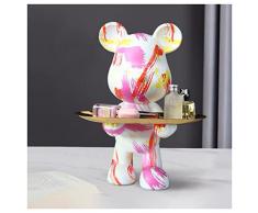 Svuotatasche Design Moderno, Vassoio Portaoggetti Porta Statua, Figurine in Resina Stile Nordico Simpatico Orsetto Portachiavi per Gioielli Arredamento Cosmetico Ornamento Animale Arredamento