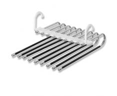 portapantaloni pieghevole9 in 1 Acciaio Inossidabile Grucce Pantaloni,Attaccapanni Armadio,Antiscivolo Appendiabiti per Pantaloni Magici,Appendini Portatili Multifunzionali,