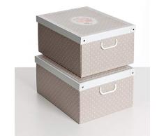 SET 2 PEZZI Scatole in cartone per armadio, con coperchio, per cambio stagione, regalo