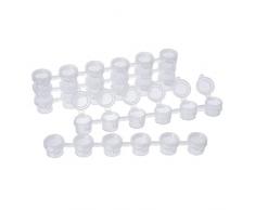 PandaHall 25pcs Mini contenitori di plastica con Coperchio per la Scatola di Colori di Vernice Palette di Vernice Vuota di plastica Glitter Barattolo di Pittura