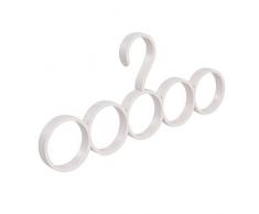 Demarkt Porta Sciarpa con 5 Anelli, Organizer da Appendere per Sciarpe, Asciugamani, Cintura, Beige