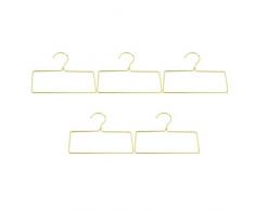 DOITOOL - Grucce in ferro quadrato per vestiti, 5 pezzi, in metallo, per la casa, colore: Dorato