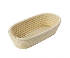 Westmark Cestino da lievitazione, Per impasti da 750-1000 grammi, Ovale, Lunghezza: circa 28 cm, Rattan, Beige chiaro, 32042270