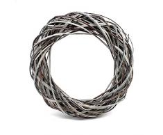 TGG - Corona di salice grigia, lavata, 35 cm, in vimini, shabby, corona in legno