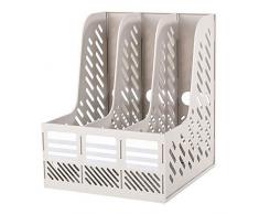 Portariviste da scrivania, in plastica, con cornici, in cartone creamy-white