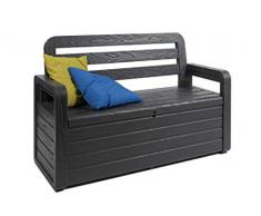 Toomax Cassapanca Foreverspring con Seduta 2 Persone 270L, in plastica Effetto Legno, Dim. cm 132,5x58x89, Art. 599, Colore Antracite