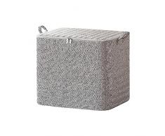 vokkrv 100L-180L Scatole per vestiti, scatola per armadio pieghevole, scatoloni per trasloco, contenitori sottoletto per Coperte, Biancheria da Letto, grigio