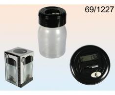 Out of the blue 69/1227 Salvadanaio con Contamonete & Display, Bianco/Nero, 12x12x19 cm