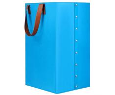 Cesto Portabiancheria Grande, Cesto Biancheria Sporca in Feltro, Cesta Portabiancheria Pieghevole Salvaspazio, Multifunzione Cesto per Biancheria per Lenzuola, Cuscini, Vestiti, Giocattoli (Blu)
