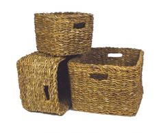 CESTINO PER ARMADIO / CESTINO PER SCAFFALATURE / CESTINO INTRECCIATO QUADRATO - ZOSTERA AL NATURALE - FAIR TRADE