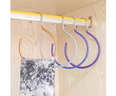 Migvela Portacravatte in Resina di PVC Portatile per armadi Cravatte rotanti Porta Gancio Sciarpe per Cintura Appendiabiti per Abbigliamento Organizerliver
