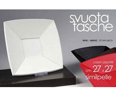 SVUOTATASCHE PORTAOGGETTI QUADRATO SIMILPELLE 27X27 CM COLORI ASSORTITI ACCESSORI CASA