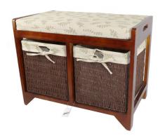 Geko Cambourne - Cassapanca in legno e vimini, dimensioni: 58 x 34 x 45 cm