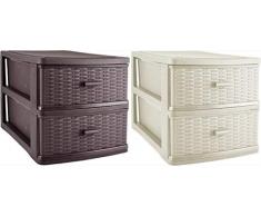 Maurys Cassettiera Intreccio Rattan Grande 27x19x18cm Colori Assortiti