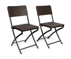 Vanage Collezione Primavera/Estate 2018 Set Sedie, Rattan, Marrone, 54 x 44.5 x 81 cm, 2 unità