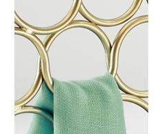 InterDesign Axis Appendino porta sciarpe con 18 anelli, Organizer per guardaroba ideale per sciarpe, foulard, cravatte e cinture in metallo, oro