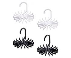 Zasjon Portacravatte 4 Pezzi Porta Cravatte per Armadio, Sciarpa Appendiabiti da Cintura con 20 Ganci, Multifunzionale Girevole a 360° Organizzatore di Cravatte Salvaspazio per Cinture, Sciarpe.