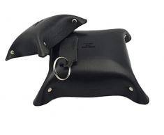 Svuotatasche in Cuoio di Toro 4mm (coppia) (Nero)
