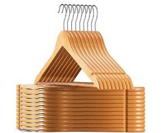 SIMEISM Firm Alta Qualità Legno Appendini Abito Finitura Liscia In Legno Solido Appendiabiti Con Pantaloni Antiscivolo Bar Per Giacca