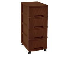 Curver My Style Cassettiera 4 Cassetti - (4X) 10L - 26X35X68H Marrone