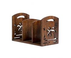 ZhaoXH Portariviste Vintage Legno Massello Scrivania Scaffale Document File Stiva Rack Organizzatore per La Decorazione di Studio in Design Moderno - 13.39x7.09x7.87inch