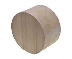 MagiDeal Legno Storage Box Non Painted scatola di legno a forma di rotonda trucco gioielli scatola regalo di nozze scrivania cosmetici Gamma Make Up