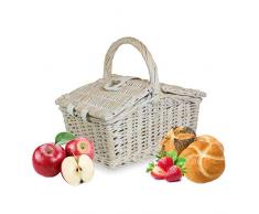 Wrenbury - Cestino da picnic tradizionale da 27,9 cm, piccolo | cestino da picnic in salice bianco