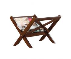 JiuErDP Portariviste in Legno massello - portariviste Pieghevole Portagiornali - Soggiorno Semplice portariviste Librerie (Color : Walnut)