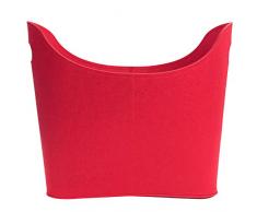 Jago Cesto contenitore portaoggetti ovale in feltro ca. 54/39/30 cm colore rosso