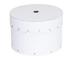 Bigso Box of Sweden Scatole portaoggetti – Scatole rotonde con coperchio in fibra di legno e carta – Contenitori cartone rotondi per vestiti, giocattoli e altro – Set da 2 – bianco