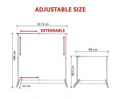 Tatkraft 13315 - Party Stand Appendiabiti Telescopico in Acciaio Cromato su Ruote, 161.5x44x166cm