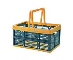 TYUXINSD Bellissimo Campeggio Pieghevole cestello portabicchieri Portatile Snack Snack Cestino Picnic Shopping Shopping Comodo Cestino a Mano casa Vendita picnicware (Color : Blue)