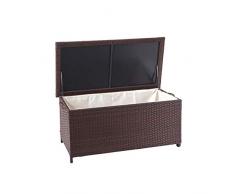 Mendler Baule Contenitore da Esterno HWC-D88 polyrattan - Premium 170l Marrone