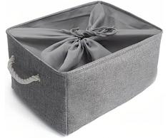 Mangata Scatole per Armadio, Grande Cestino di immagazzinaggio per Consolatore, Cuscino, Biancheria da Letto, Coperta e Vestiti (Grigio, XXLarge)