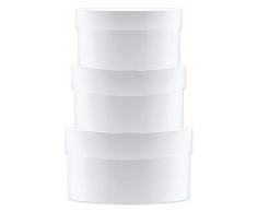 Ursus Set Regalo Mini Rotonde, vuote, 3 scatole assortite in 3 Misure, Bianco, 12 x 12 x 5 cm, 3 unità