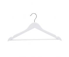 Amazon Basics, Appendiabiti in legno per abiti, bianco, confezione da 10