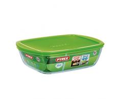 Pyrex - Contenitore Rettangolare In Vetro, Con Coperchio, Adatto A CongelatoreYFornoYForno Microonde, 28 X 20 Cm, Capacità 2,60 L