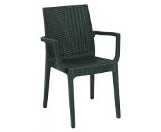 Aretha AR013 Rattan Espresso Dafne Decor Plastic Armchair