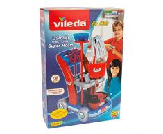 Grandi Giochi - Maxi Carrello Pulizie Vileda for Kids, con Mocio, Scopa, Paletta, Secchio, Battipanni e Accessori, IAM01000A