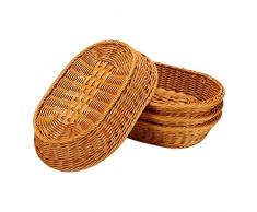 JIANHANG Cesto del Rattan, 3pcs del Tavolo da Tavolo del Piano del Tavolo dei cestelli dei cestelli, Cestino del Pane, Cestino del Pane della Frutta del Cibo Canestro di Sdraio Exquisite