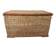 CESTO BAULE PORTABIANCHERIA VIMINI RATTAN BANANO CM 75X44X45 H cesto per biancheria giochi robustissimo tessuto in cordoncino di banano i