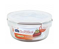 Lock & Lock Boroseal - Contenitore salvafreschezza per alimenti, in vetro pyrex, forma rotonda, disponibile in diverse misure, Vetro borosilicato, Numero: 1 pezzo, 0.65 L