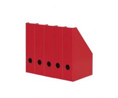 Landre - Portariviste formato A4, in cartone resistente, larghezza 7 cm, colore: Rosso