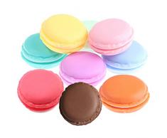 Conruich 9 mini macaron scatola porta pillole porta pillole portatile contenitore rotondo carino portagioielli portaoggetti portaoggetti in plastica adatto per luso quotidiano e in viaggio