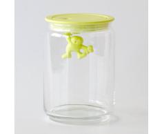 Alessi AMDR05 Y Gianni a Little Man Holding On Tight Barattolo Ermetico in Vetro con Coperchio in Resina Termoplastica, Giallo