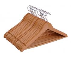 Appendino in legno con barra per pantaloni e manico girevole in legno, confezione da 20