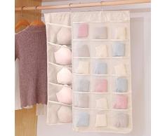 Matogle Tasche Pensili per Intimo Guardaroba Portaoggetti con Tasca a Rete di Diverse Dimensioni per Reggiseno Mutandine Calze Sciarpe Appendiabiti a Porta e Parete