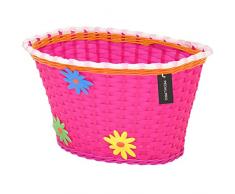 PedalPro Cestino per bici bambina motivo floreale rosa